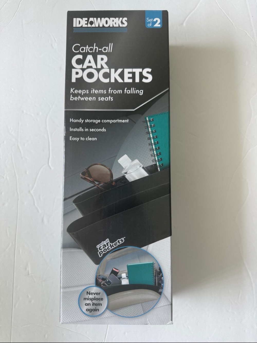 Ideaworks Catch All Car Pockets 2pc New